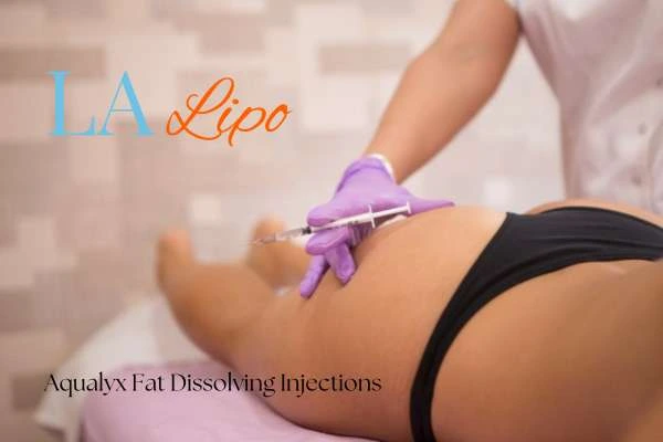 Woman having fat dissolving injections West Kilburn on thighs