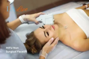 Woman having Hi-Fu to reduce wrinkles West Kilburn.