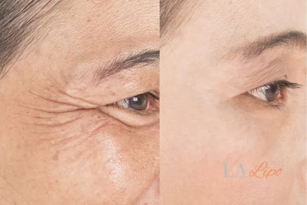 Before and after results of woman - HI-fu wrinkles reduction treatment West Kilburn