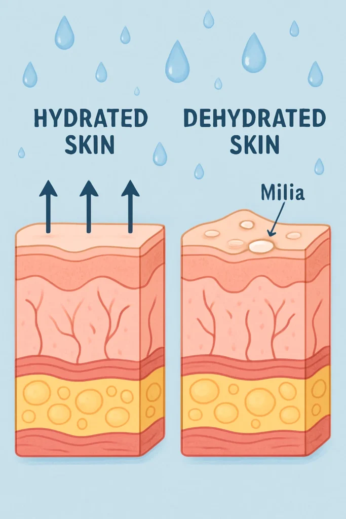 The importance of hydration and milia production West Kilburn